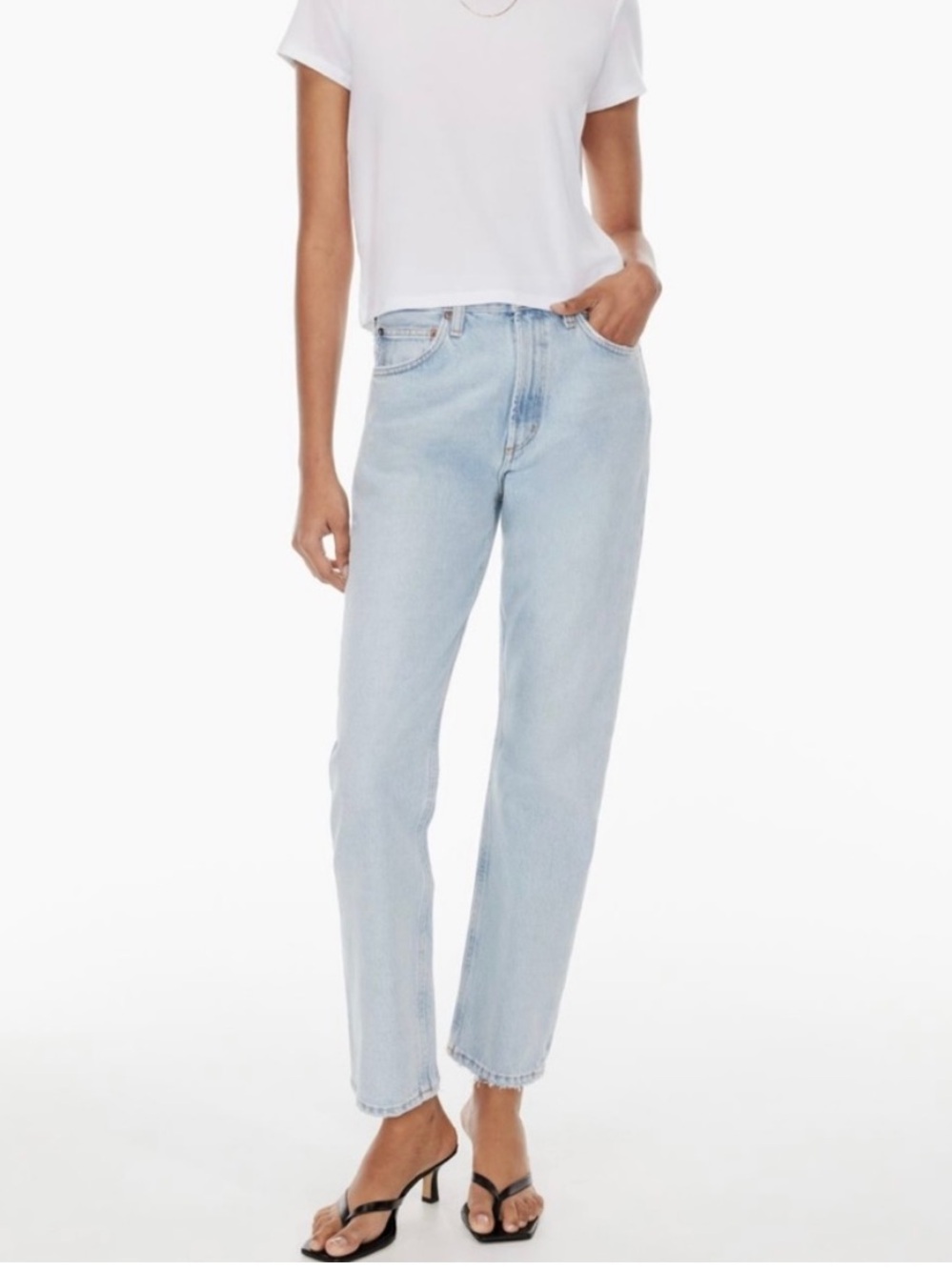 AGOLDE "Mia" Mid Rise Straight Leg Organic Cotton Jeans Light Wash Size 29